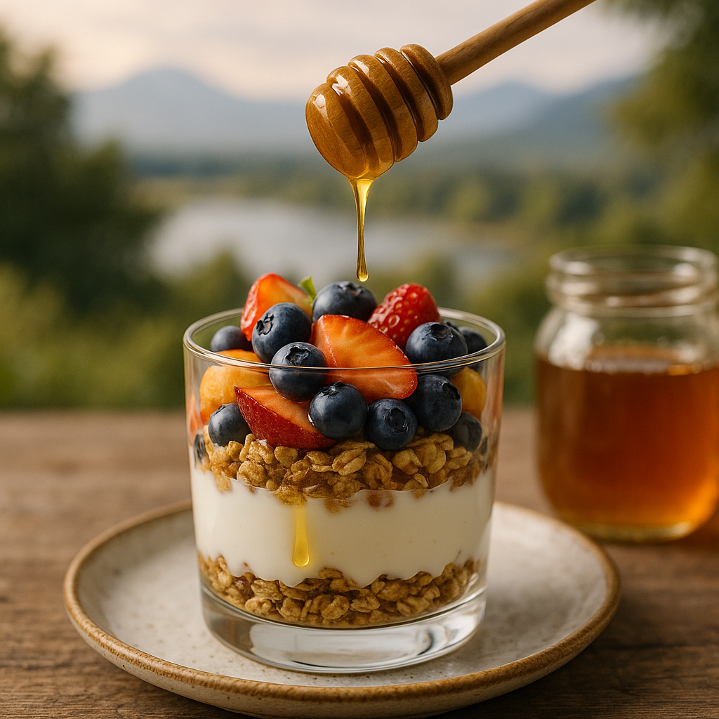 Desayuno Energético: Delicioso Yogur con Granola y Miel