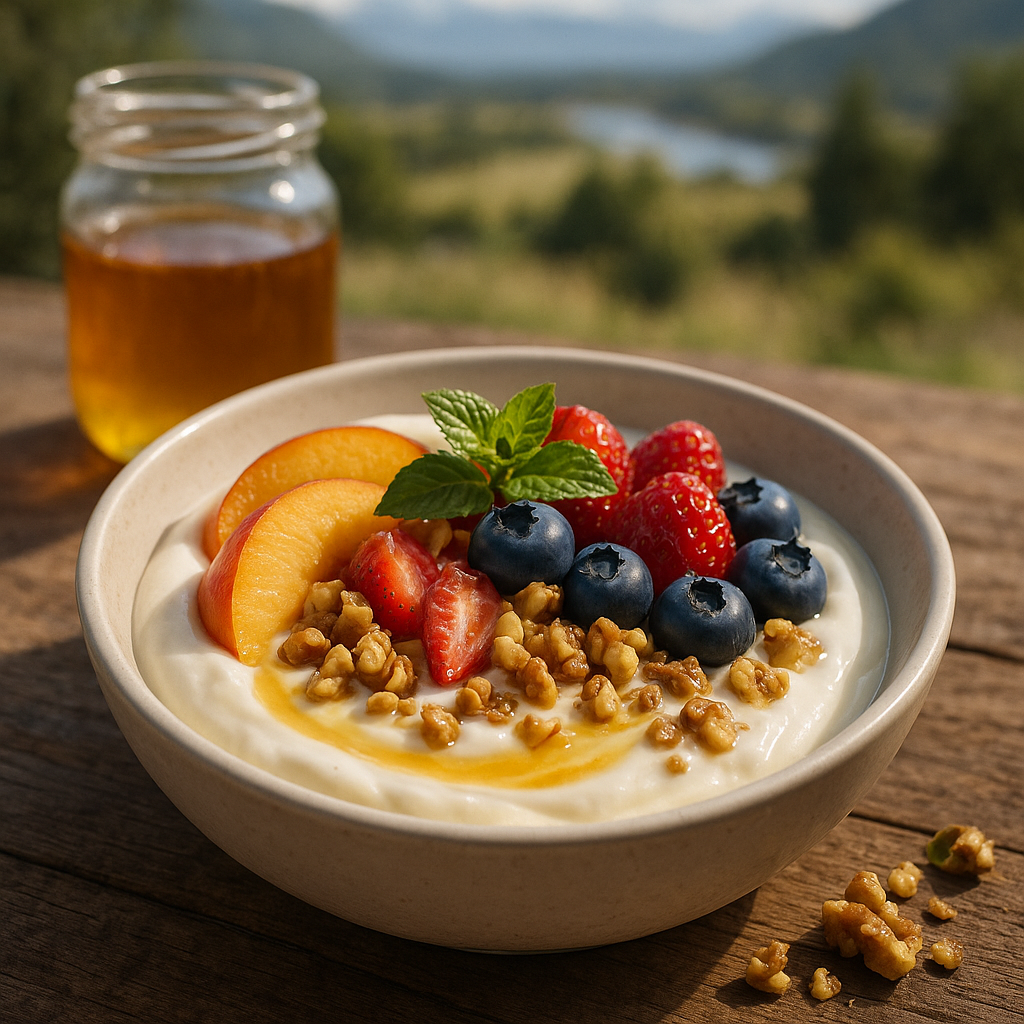 Delicia en Copas: Yogur con Miel y Frutas Frescas para Disfrutar en Cualquier Momento